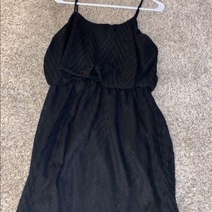 Short black dress with cute texture